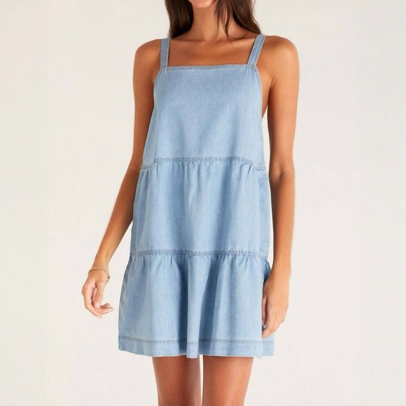 Z Supply Dresses & Skirts - NWT Z SUPPLY Daniela Chambray Denim Mini dress in blue sz M​  🎉HOST PICK!!🎉